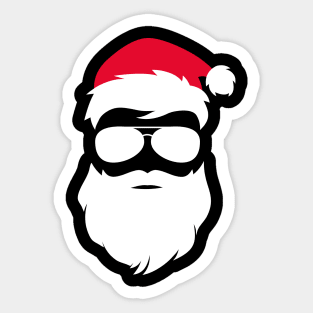 Funny Santa Claus with Sunglasses Christmas Sticker